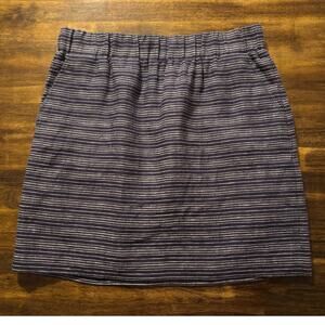 Ann Taylor Loft Women’s Medium Skirt Pull On Elastic Waist Lined 100% Linen